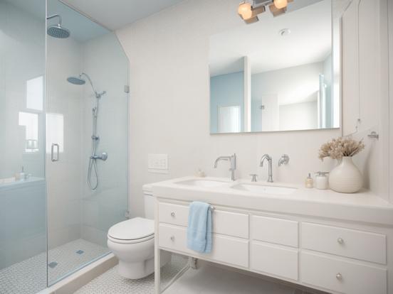 White blue modern bathroom