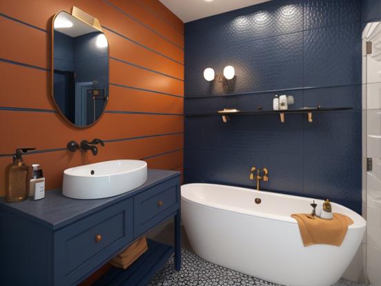 Bathroom with bathtub sink colors