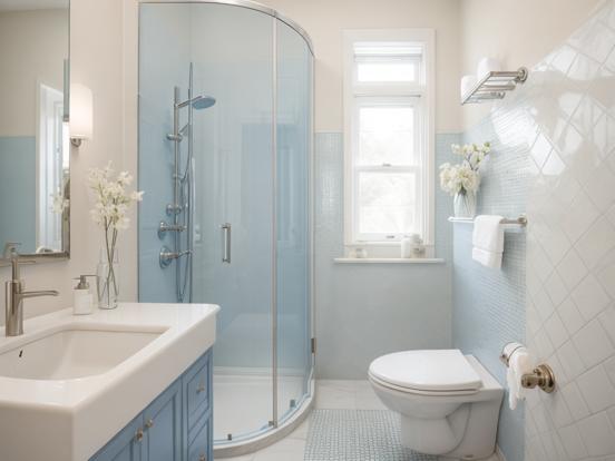 Chic blue bathroom fixtures