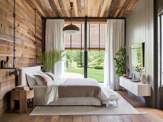 Cozy modern rustic treehouse bedroom