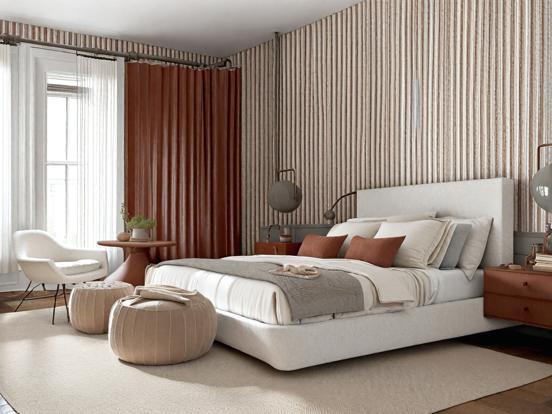 Serene brown white bedroom