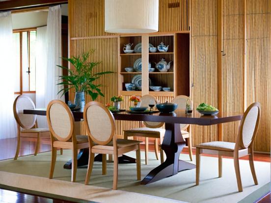 Asian style dining room decor