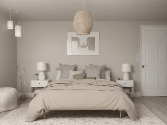 Serene minimalist bedroom render