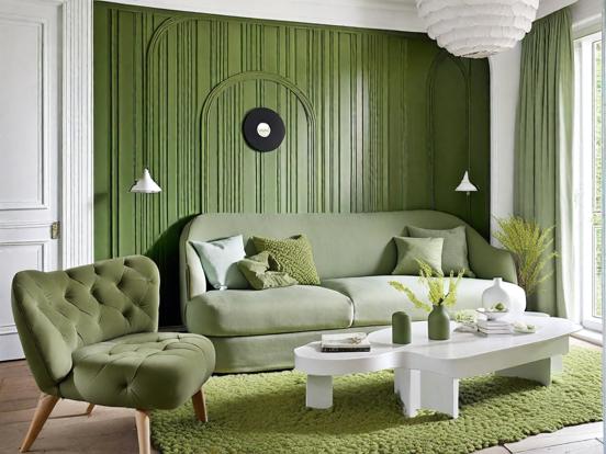 Green living room closeup