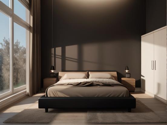 black and brown bedroom