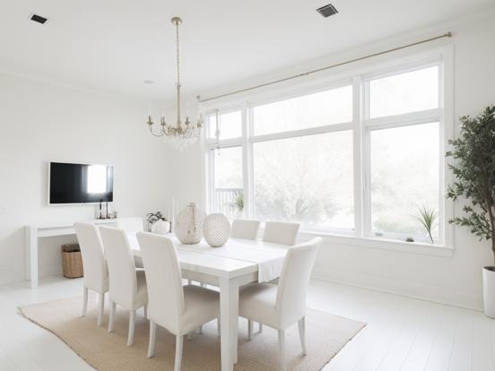 White minimalist dining room