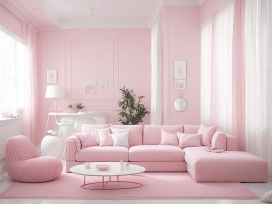 Pink living room closeup