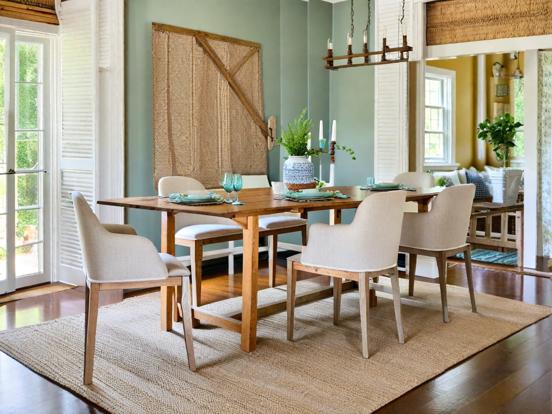 Natural toned dining room decor