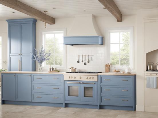 Luxury blue silver kitchen