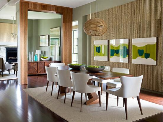 Stylish green dining room decor