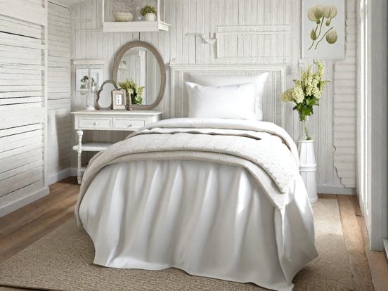 Serene white cream girly bedroom