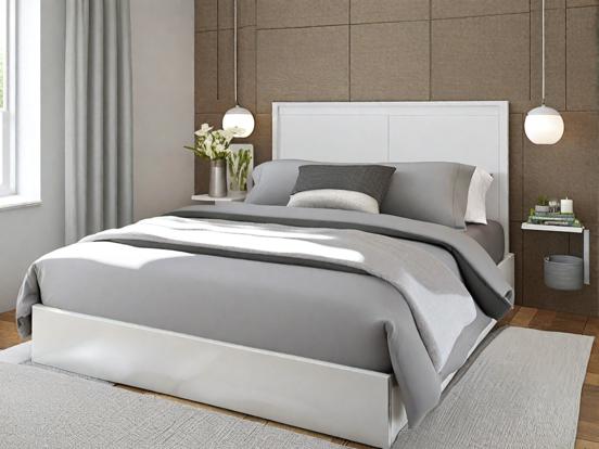 Serene white bedroom CGI