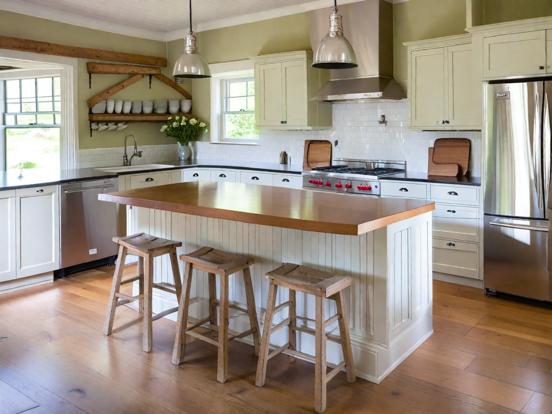 Kitchen island stove wood cabinets