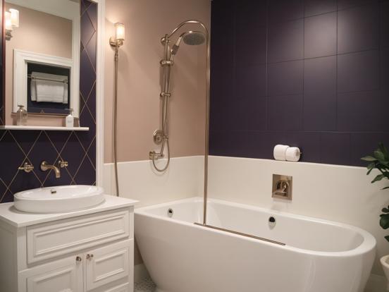 Luxury purple gold bathroom