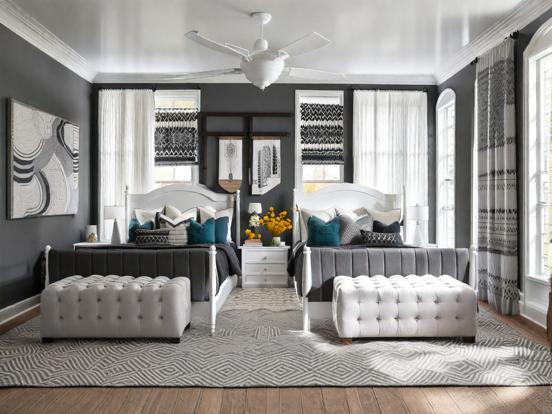 Cozy monochrome living room