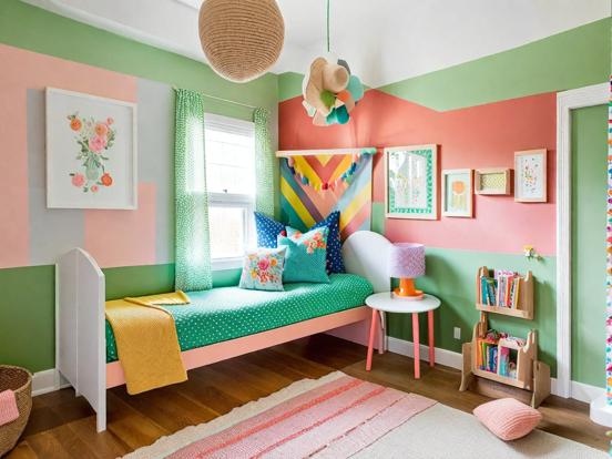 Child's bright pastel bedroom