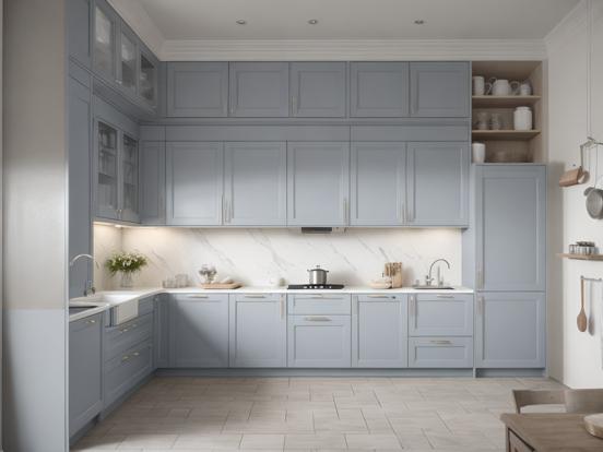 Blue white luxury kitchen design