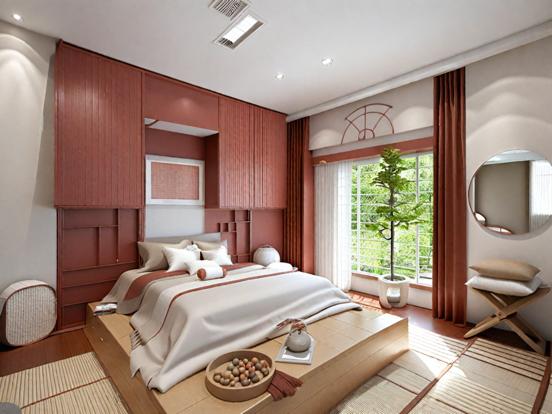 Bright Asian style bedroom