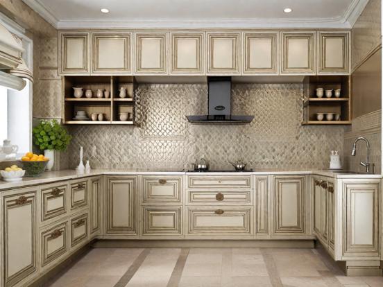 Luxury kitchen with gold trim