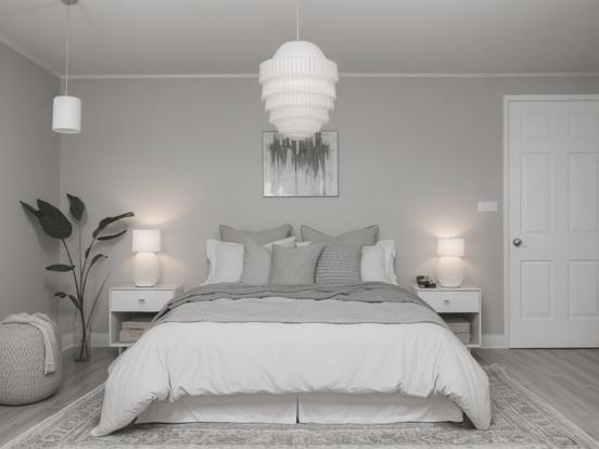 White bed lamp minimalist room