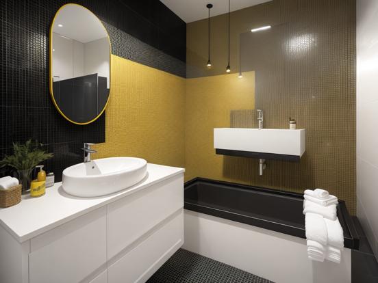 Premium gold black bathroom