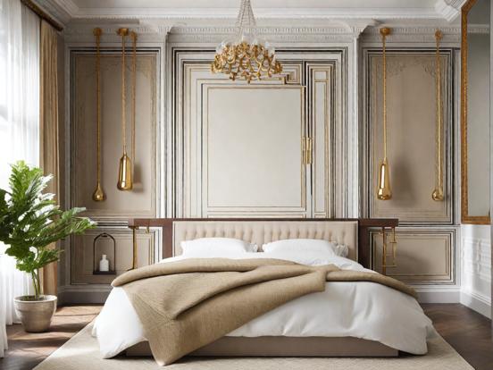 Lux bed gold detail serene