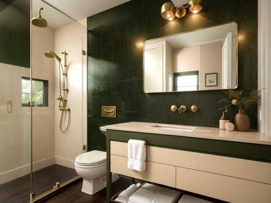 Bathroom with luxe gold accents