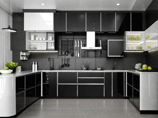 Luxury black white kitchen