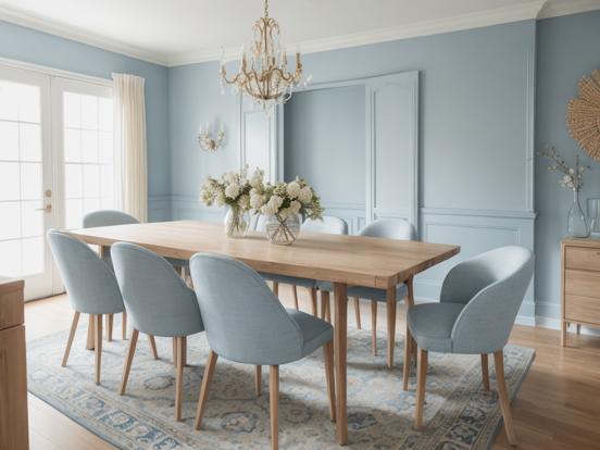 Blue dining room table set