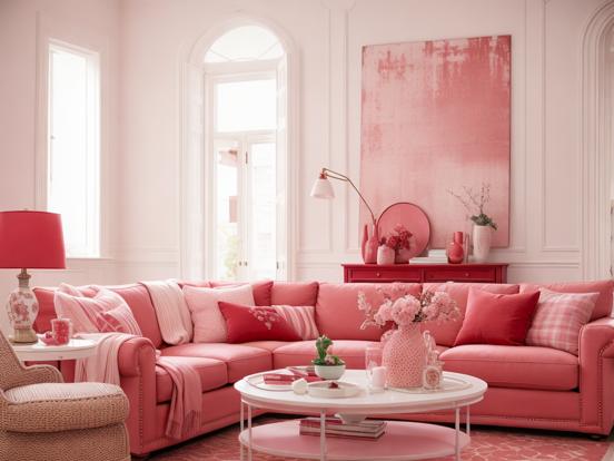 Bright pink living room decor