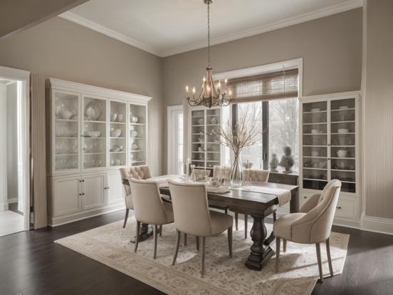 Beige dining room set decor