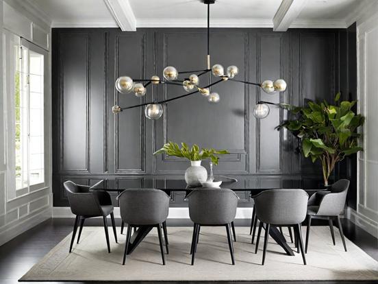 Dark dining room table set