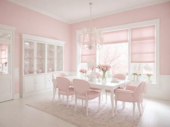 Bright pink dining room setup