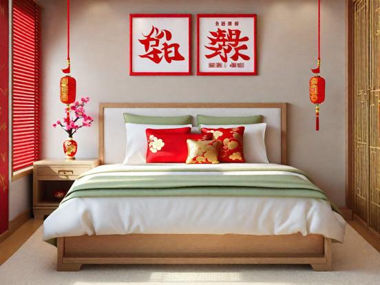 Asian style serene bedroom