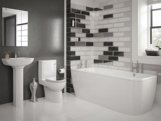 Modern bathroom closeup render