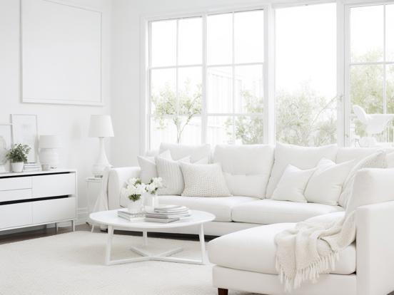 White living room with couch