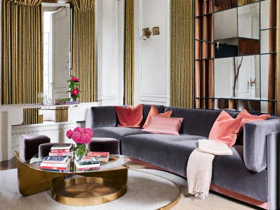 Warm pink Haussmann living room