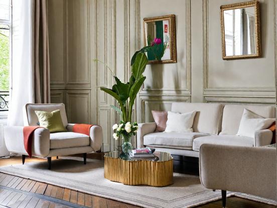 Arafed Parisian luxe living room