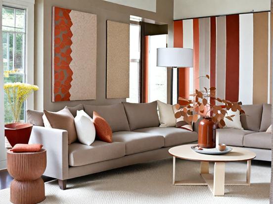 Cozy living room warm tones