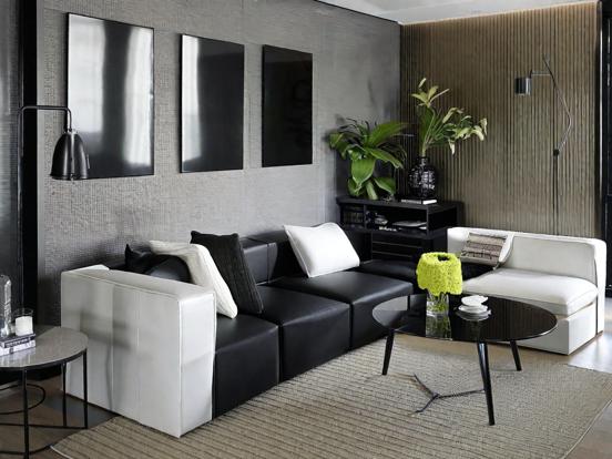 Modern black white living room