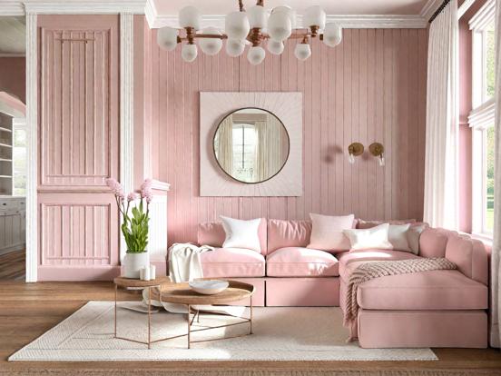 Bright pink living room decor