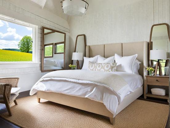 Serene cream farmhouse bedroom