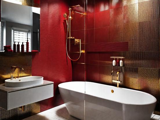 Black Gold and Red Bathroom Ideas