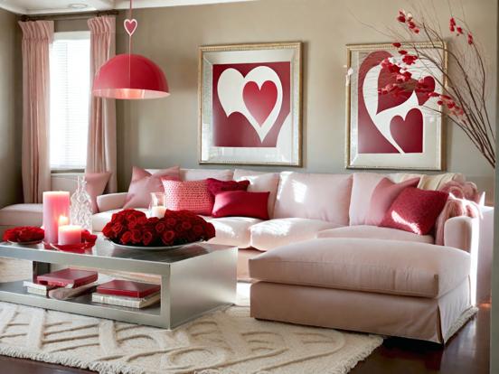 Cozy pink living room decor