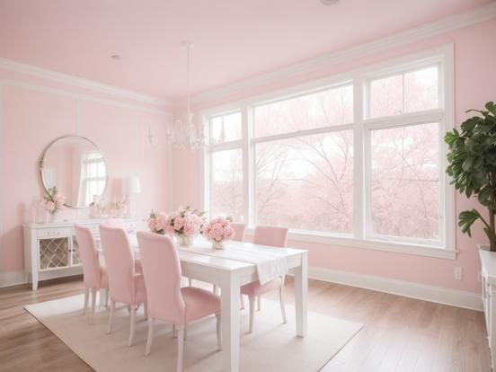 Bright pink dining room decor