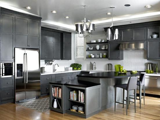 Dark luxury kitchen island