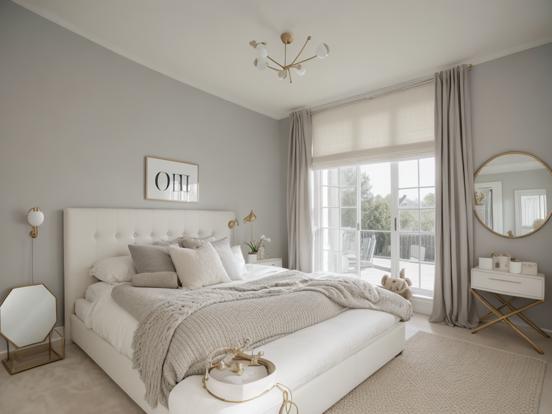 Serene cream bedroom setup