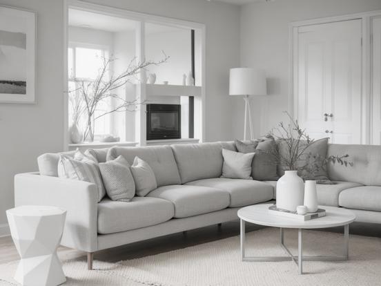 Scandi style white living room