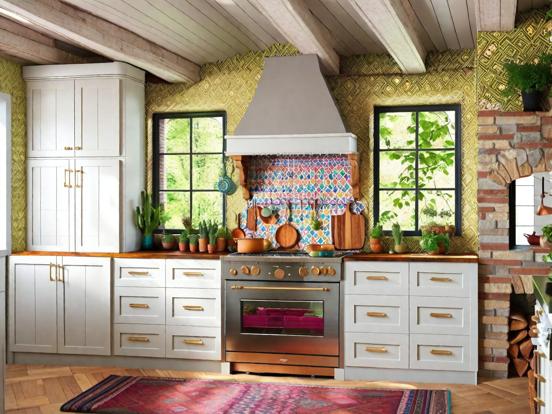 Colorful maximalist kitchen