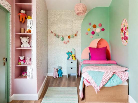 Childs bright pastel bedroom